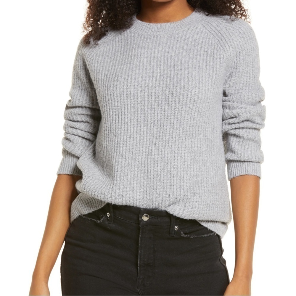 BP Grey Knit Crewneck Sweater Size Small Casual Lounge Chunky
